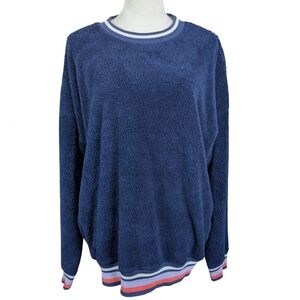 Aerie Women's Size XL Soft Cozy Blue Baggy Loose Fit Crewneck Sweater